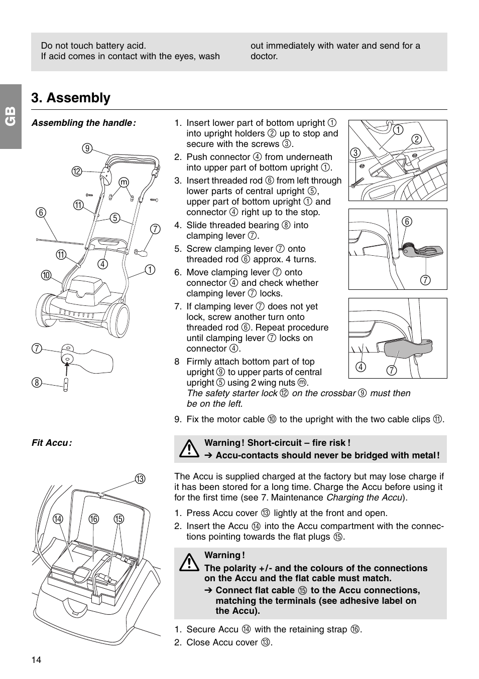 Assembly, 78 e f c d | Gardena 380 AC User Manual | Page 4 / 13