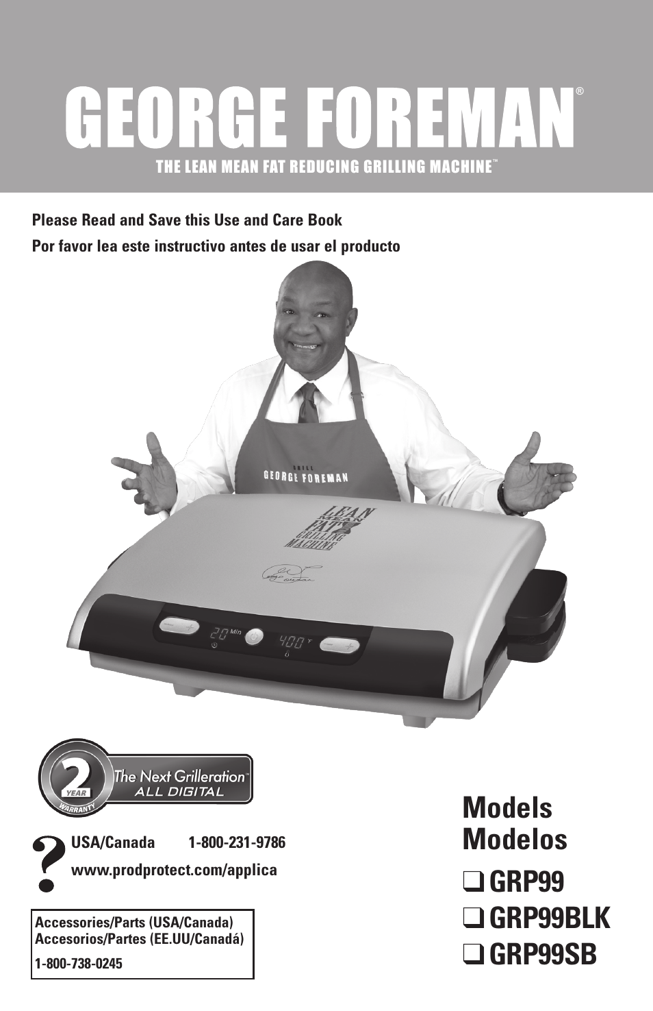 George Foreman GRP99SB User Manual | 13 pages