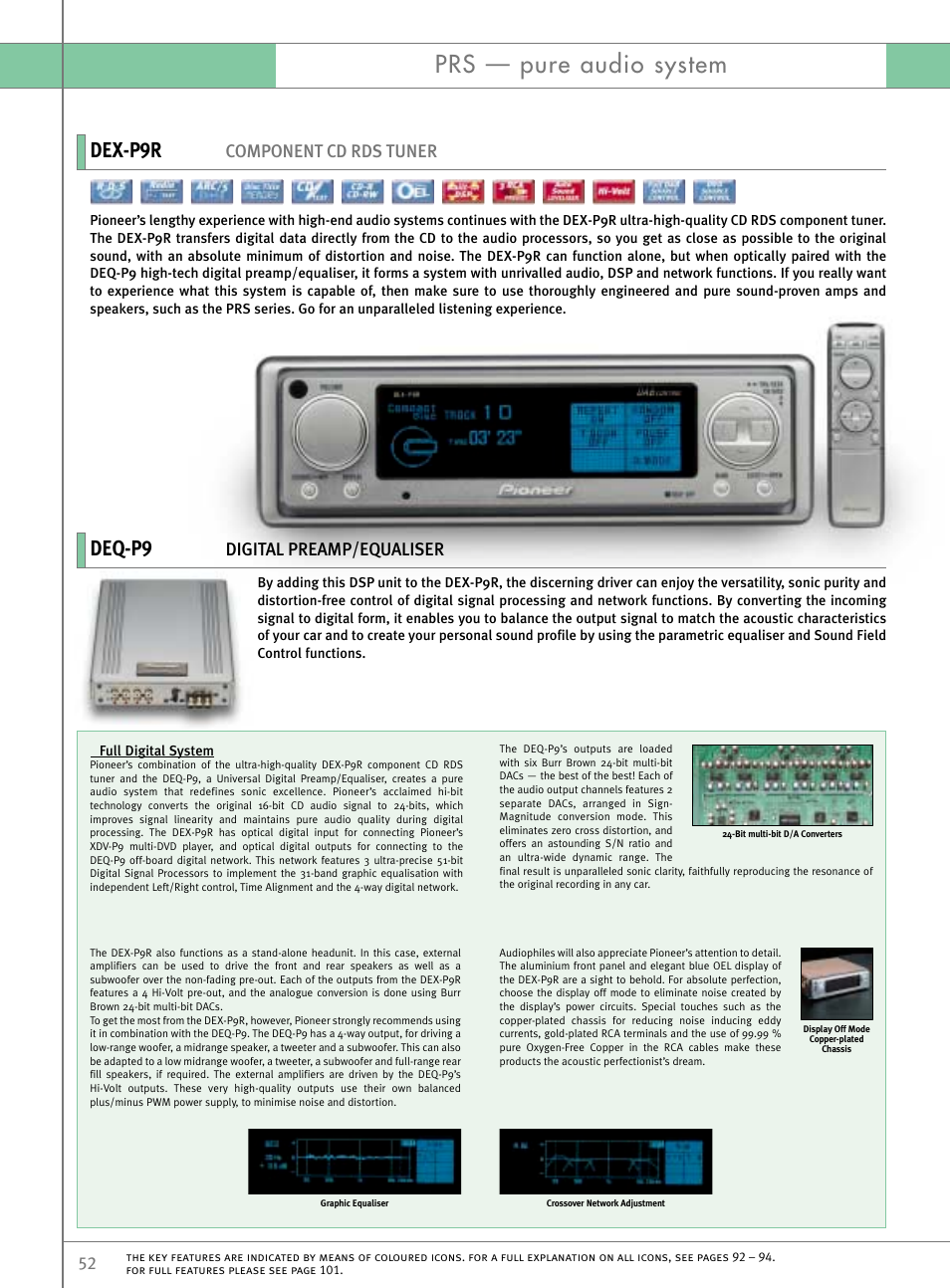 Prs — pure audio system, Dex-p9r, Deq-p9 | Pioneer Reference Series DEX-P9R  User Manual | Page 2 / 52 | Original mode