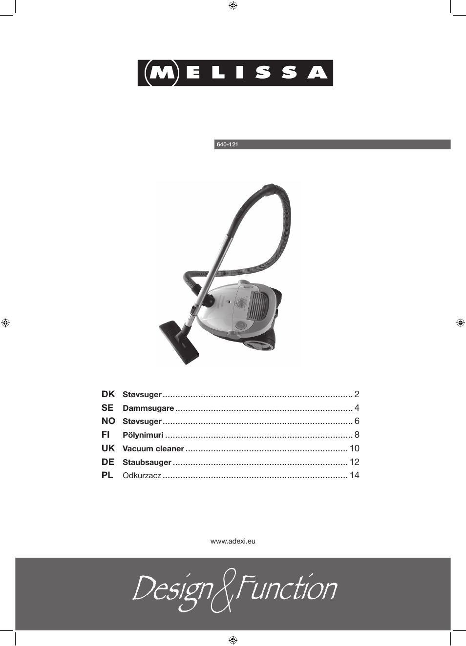 Melissa 640-121 User Manual | 16 pages