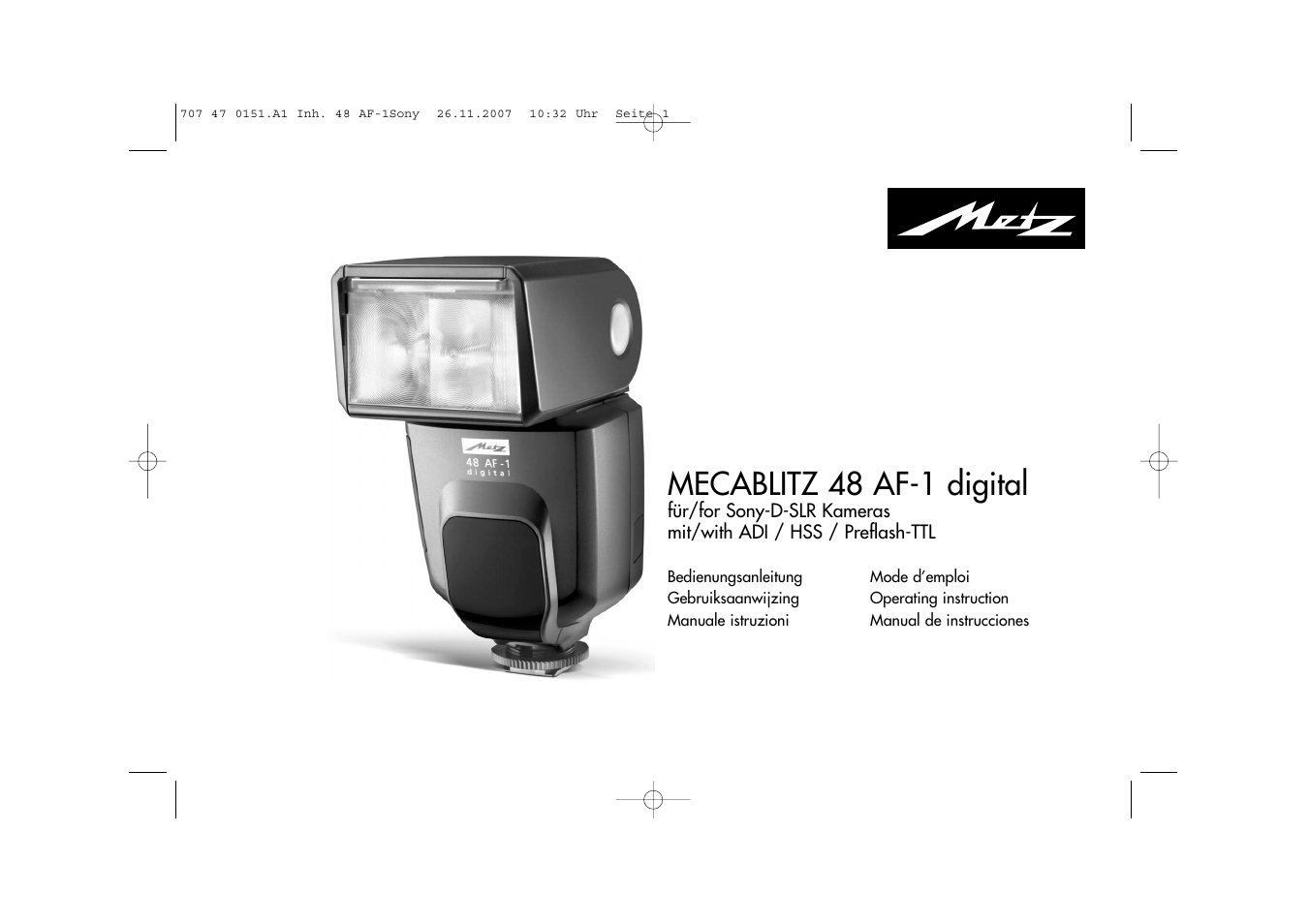 Metz 48 AF-1 User Manual | 124 pages