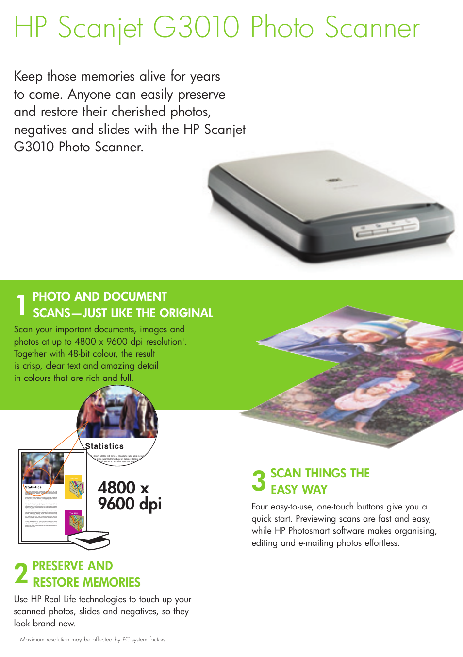 Hp scanjet g3010 photo scanner | Intel Scanjet 2400 User Manual | Page 7 /  12