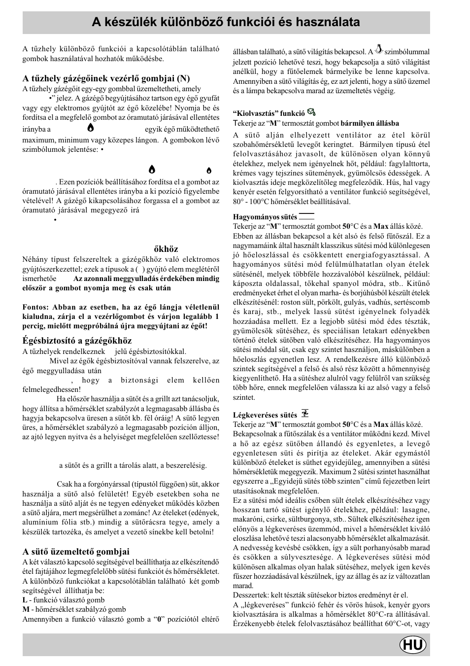 A készülék különbözõ funkciói és használata | Indesit K3G51S/HU User Manual  | Page 21 / 28 | Original mode