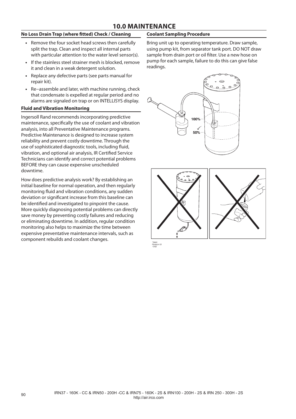 0 maintenance | Ingersoll-Rand NIRVANA IRN75-160K-2S User Manual | Page