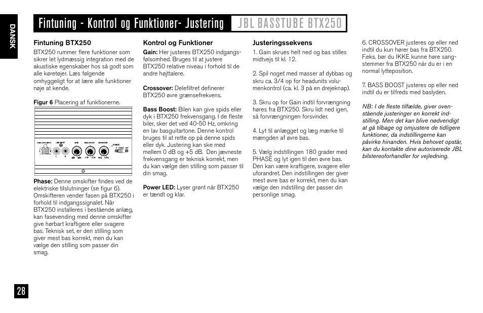 JBL BASSTUBE BTX250 User Manual | Page 28 / 33 | Original mode