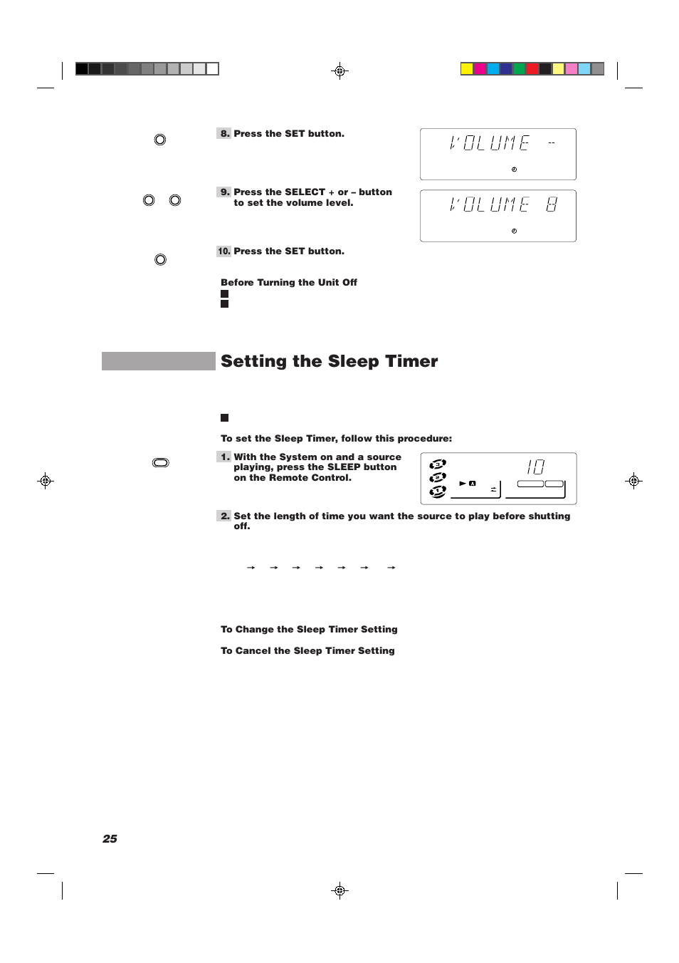 Setting the sleep timer | JVC CA-MXJ10 User Manual | Page 28 / 32 |  Original mode