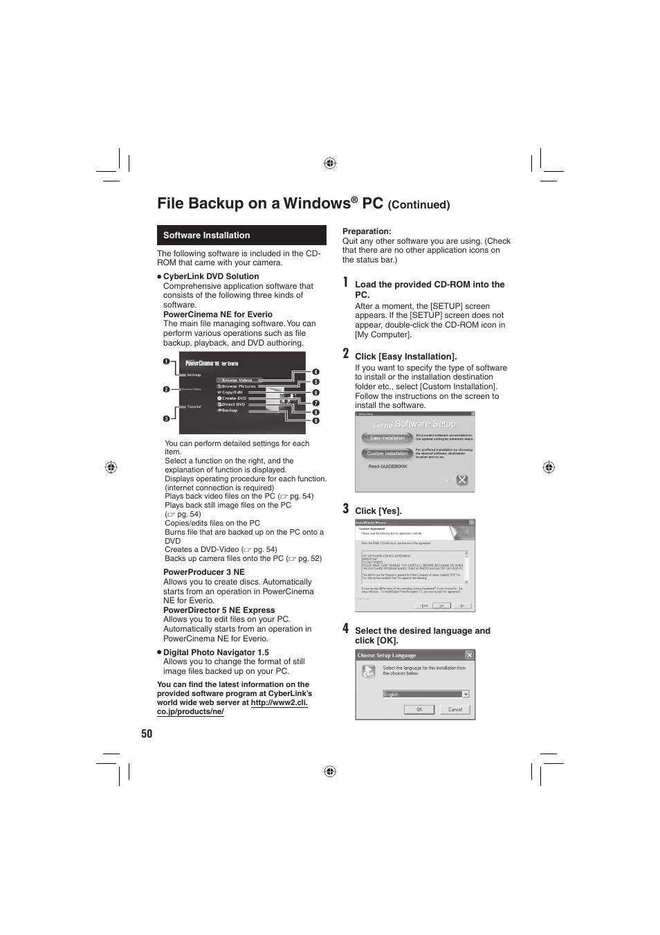 File backup on a windows | JVC Everio GZ-MG465 User Manual | Page 126 / 228