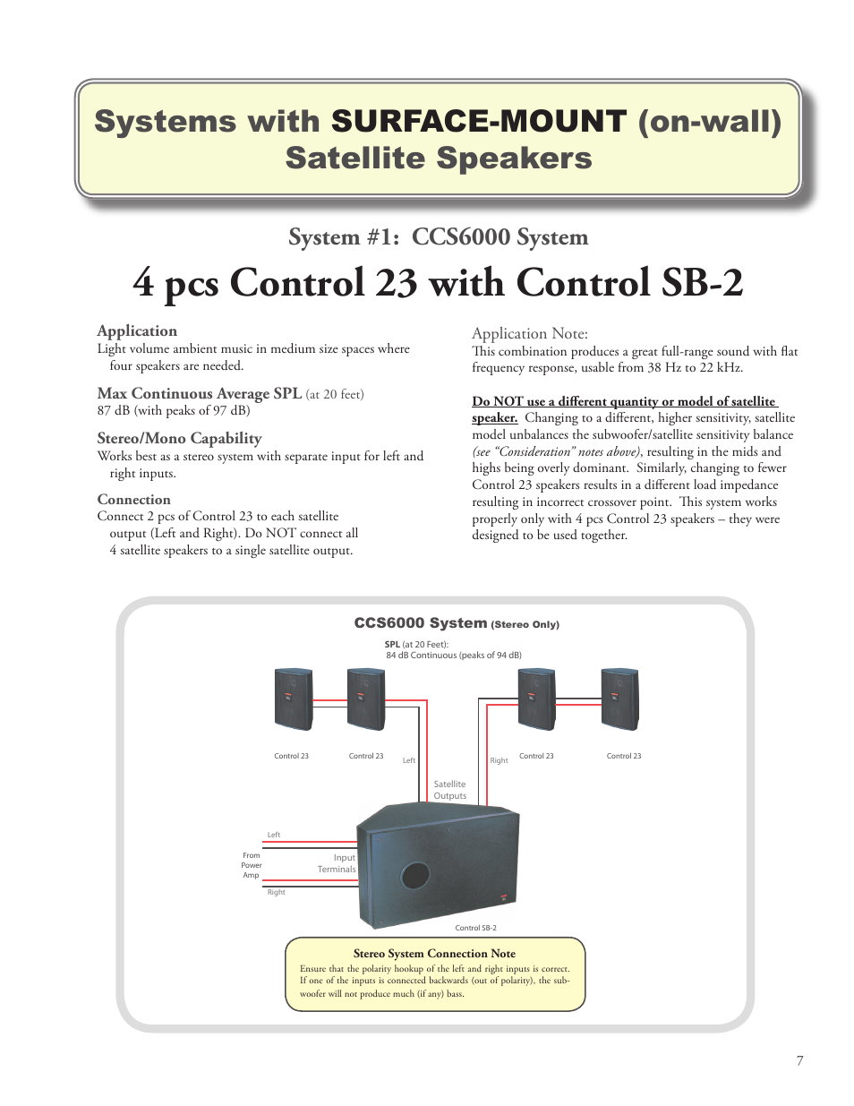 4 pcs control 23 with control sb-2 | JBL SB210 User Manual | Page 9 / 20