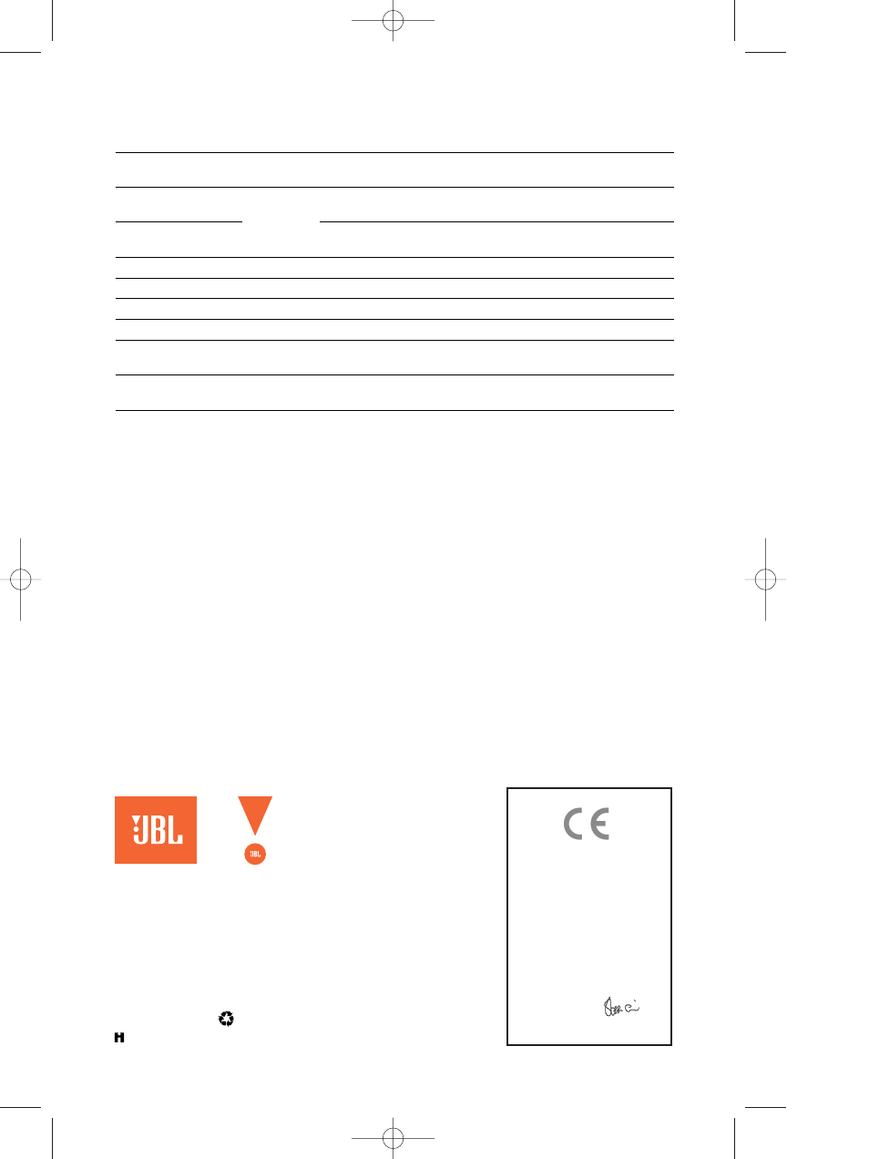 Specifications | JBL CM42 User Manual | Page 6 / 6 | Original mode