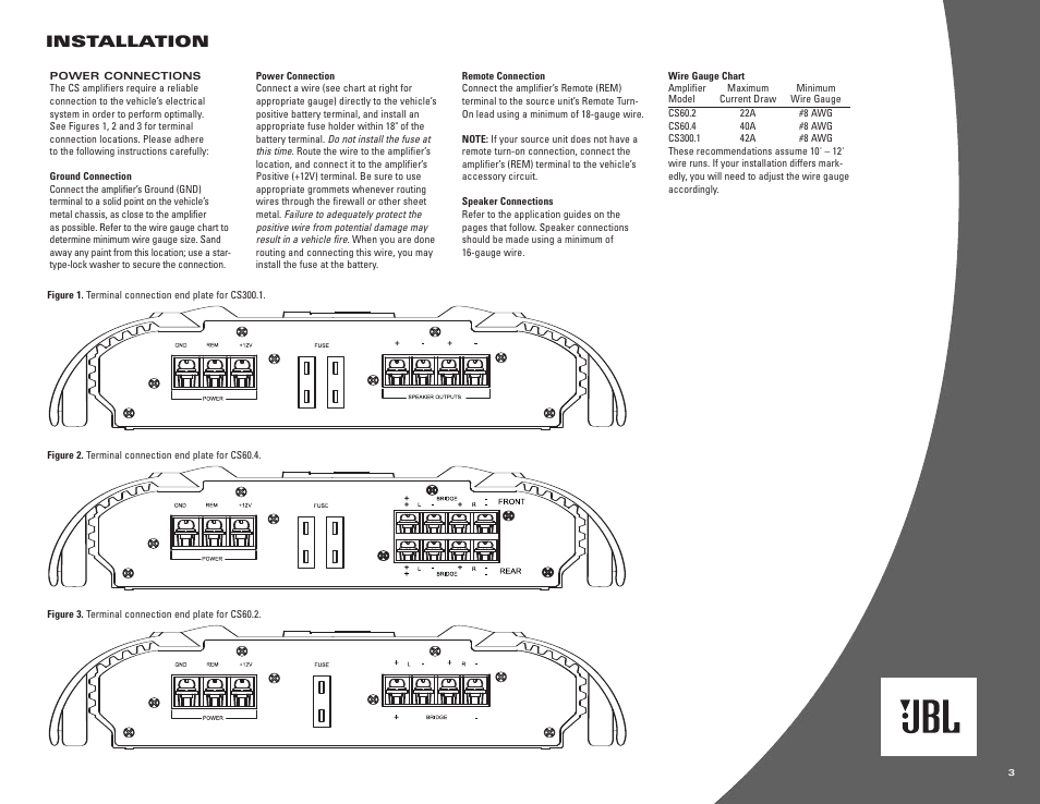 Installation | JBL CS300.1 User Manual | Page 3 / 8 | Original mode