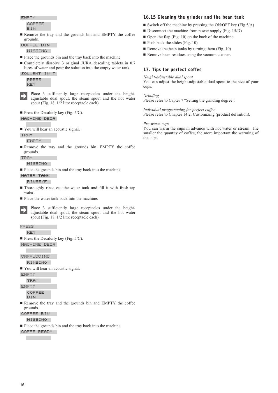 Jura Capresso IMPRESSA X9 User Manual | Page 16 / 18