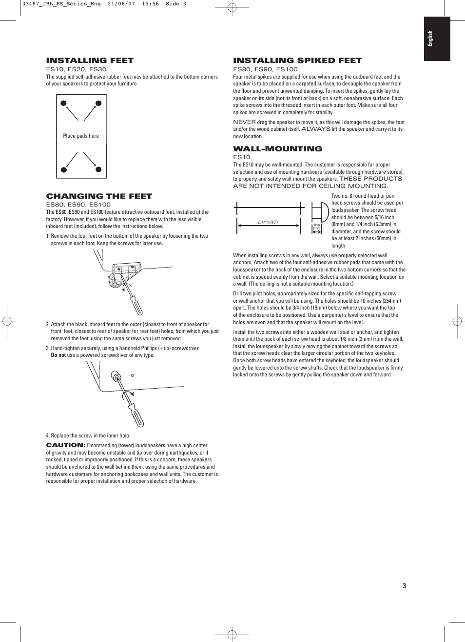 JBL ES20 User Manual | Page 3 / 6 | Original mode | Also for: ES30, ES80,  ES10, ES90, ES25C, ES100