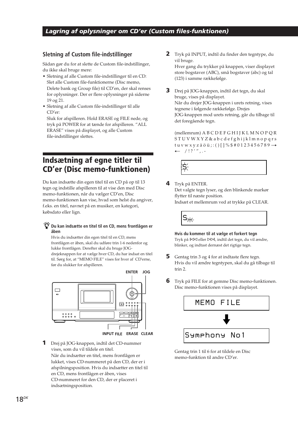 S Y 1 Sletning Af Custom File Indstillinger Sony Cdp Cx153 User Manual Page 87 93