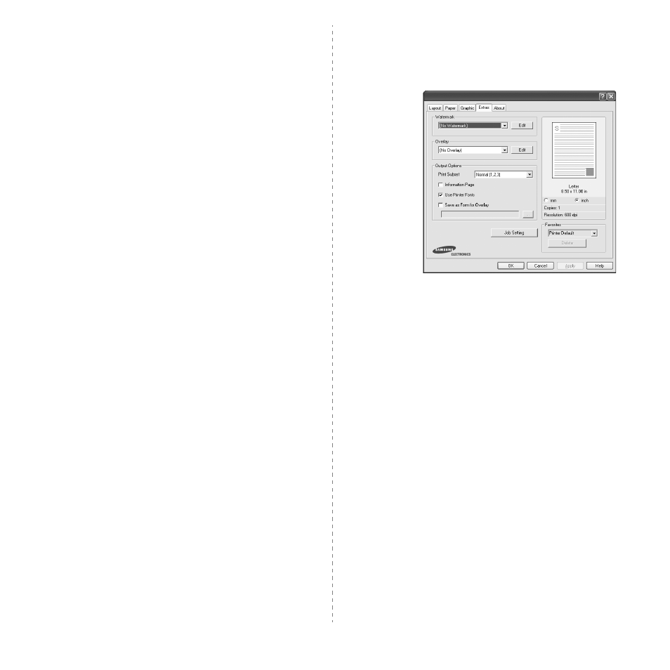 Extras tab | Samsung ML-1640 Series User Manual | Page 63 / 83 | Original  mode