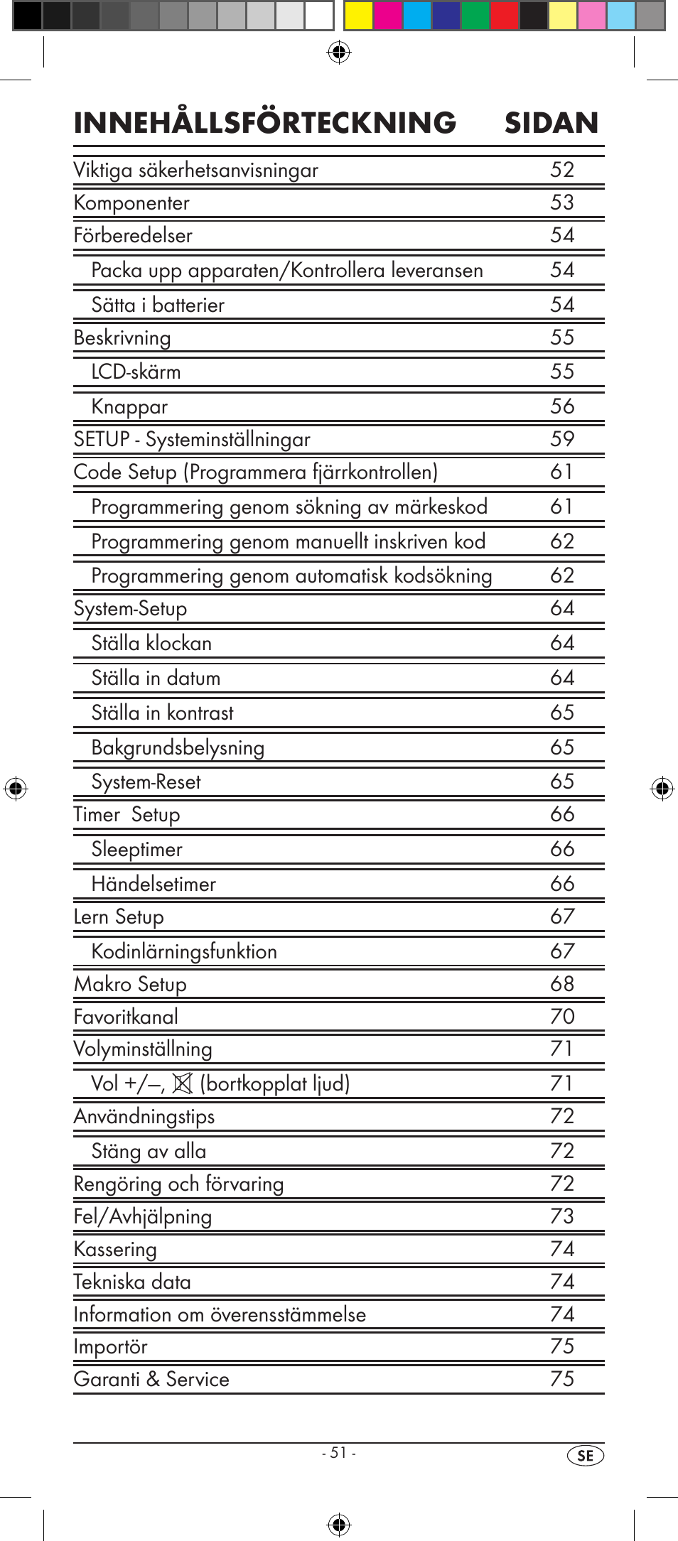 Innehållsförteckning sidan | Silvercrest KH 2157 User Manual | Page 53 / 78  | Original mode