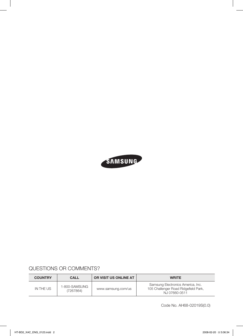 Samsung AH68-02019S User Manual | 72 pages