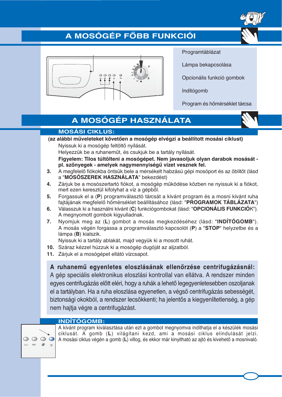 A mosógép használata, Modellek, A mosógép fãbb funkciói | Ardo FLS80E User  Manual | Page 21 / 40 | Original mode