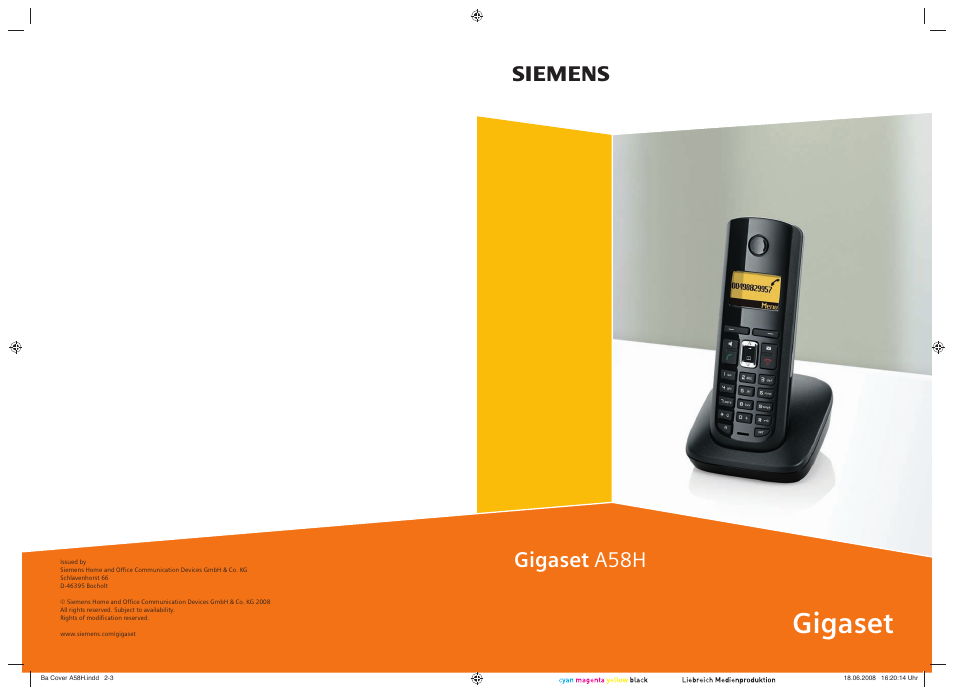 Siemens GIGASET A58H User Manual | 36 pages