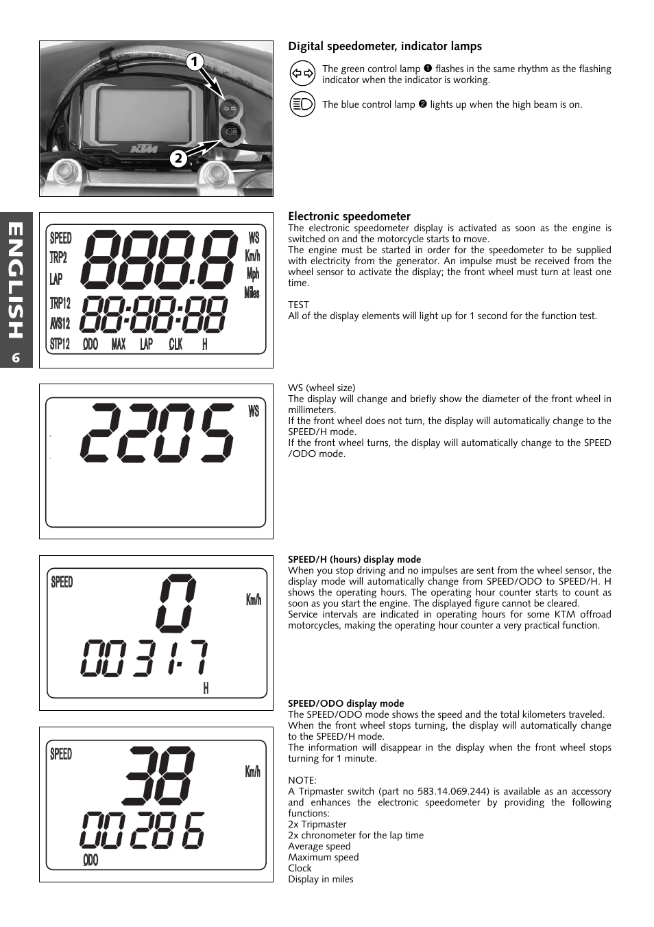 English | KTM 250 EXC RACING User Manual | Page 7 / 62