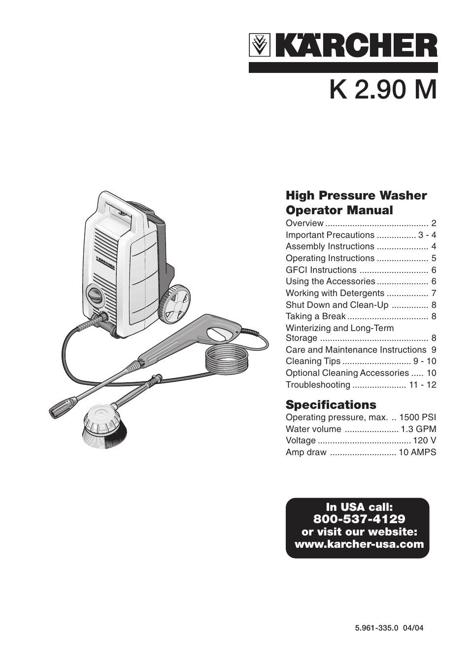 Karcher K 2.90 M User Manual | 12 pages