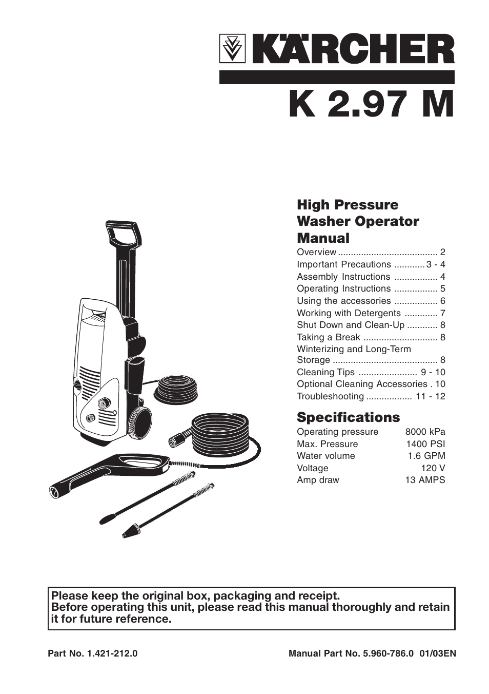 Karcher K 2.97 M User Manual | 12 pages