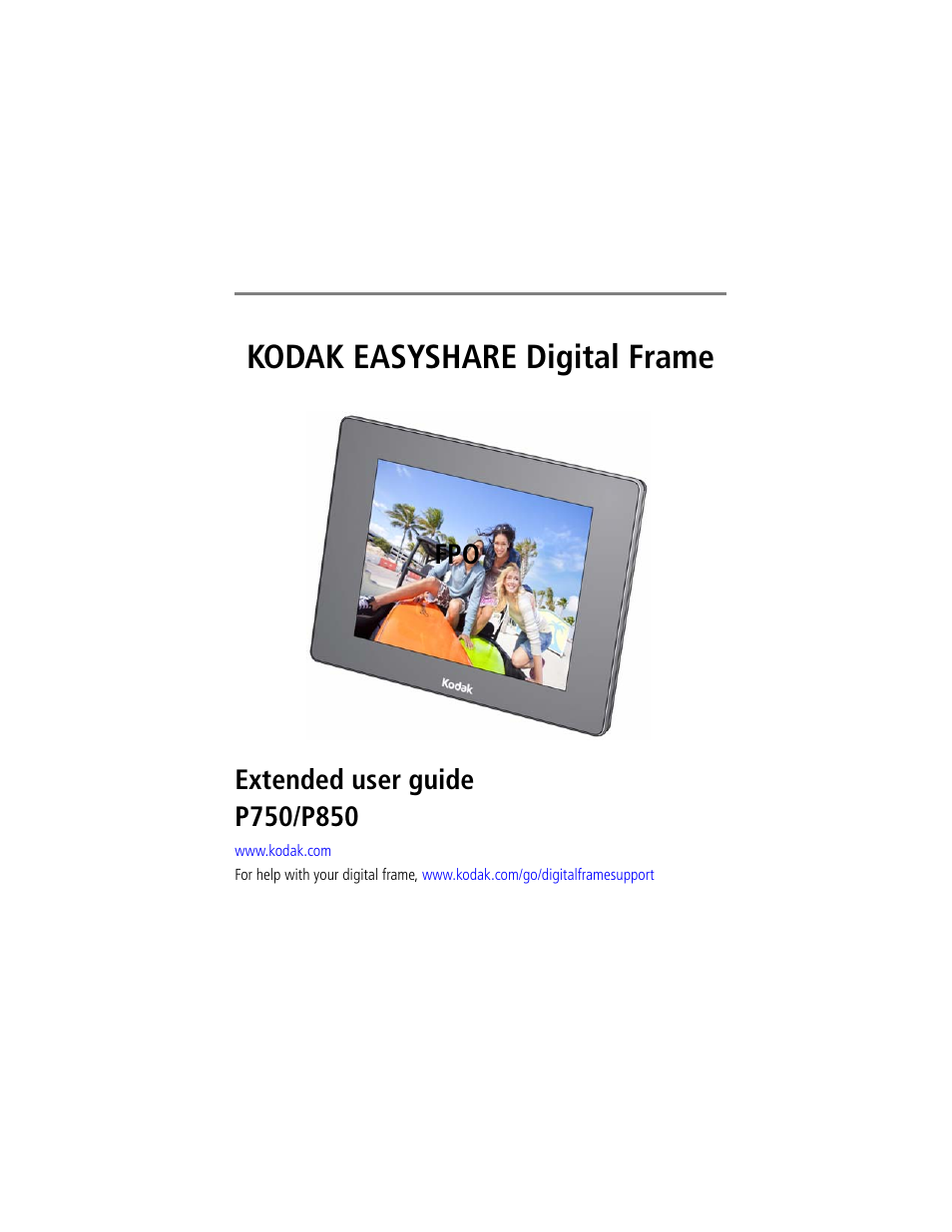 Kodak EasyShare P750 User Manual | 49 pages | Also for: EasyShare P850
