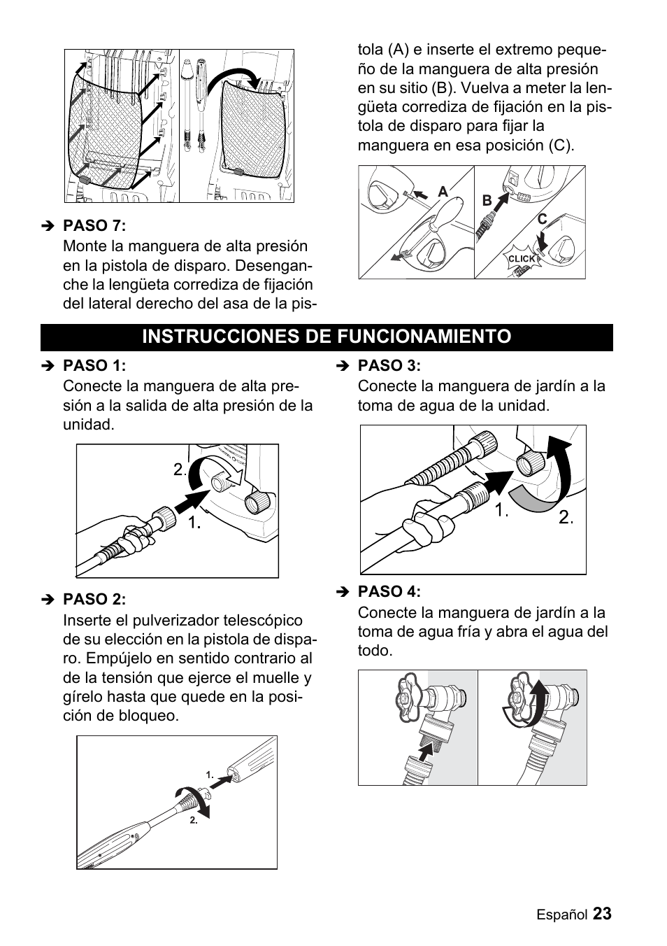Instrucciones de funcionamiento | Karcher K 3.91 M User Manual | Page 23 /  52 | Original mode