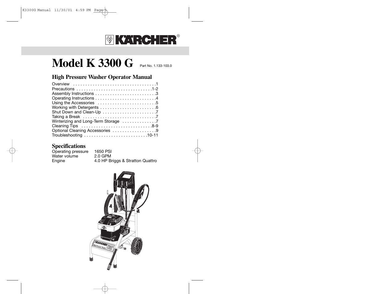 Karcher K 3300 G User Manual | 7 pages