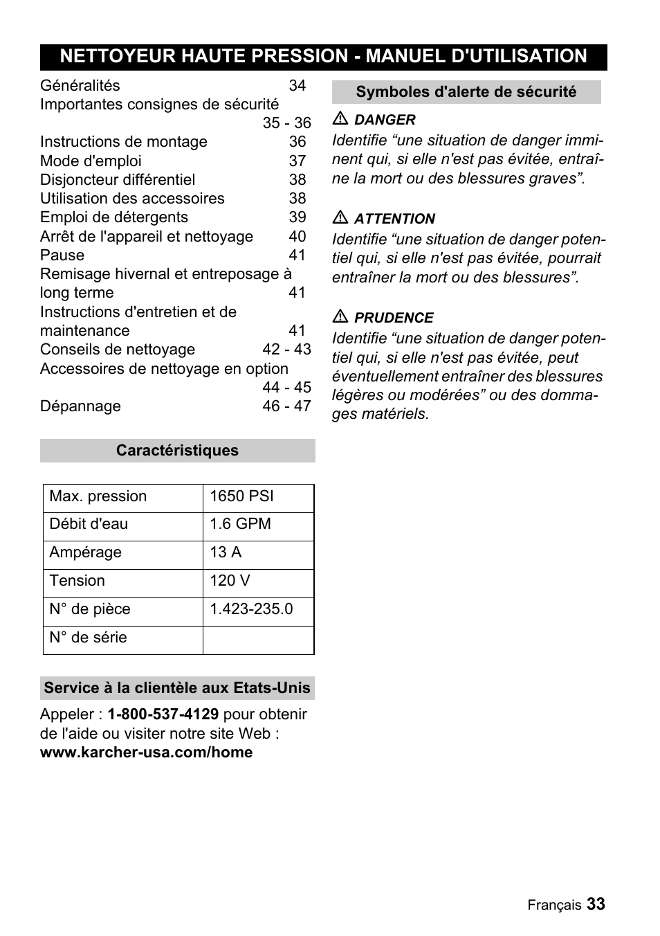 Nettoyeur haute pression - manuel d'utilisation | Karcher K 3.99M User  Manual | Page 33 / 48 | Original mode
