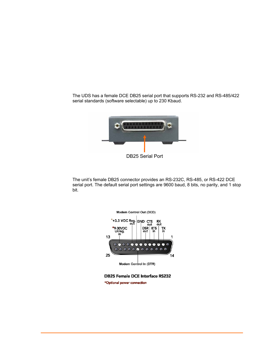 Connections and pinouts, Serial port, Serial connector pinouts | Lantronix  UDS1100 User Manual | Page 70 / 84 | Original mode