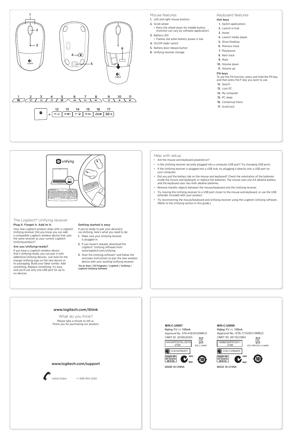 Logitech Wireless Desktop Mk320 Keyboard 920 002836 User Manual Page 2 2