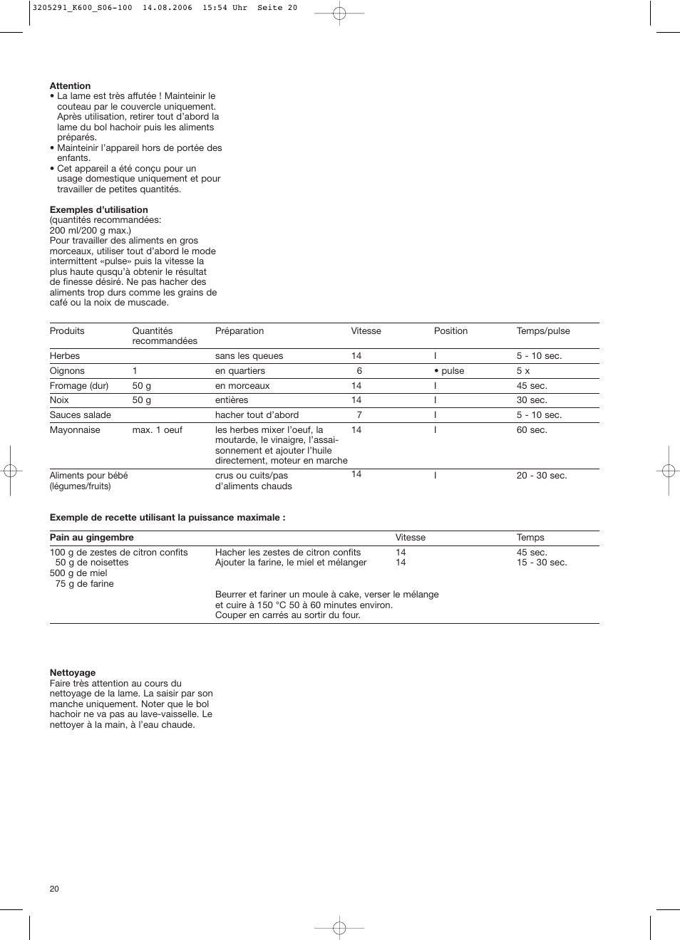 Braun CombiMax 650 User Manual | Page 19 / 95 | Original mode | Also for:  COMBIMAX 600