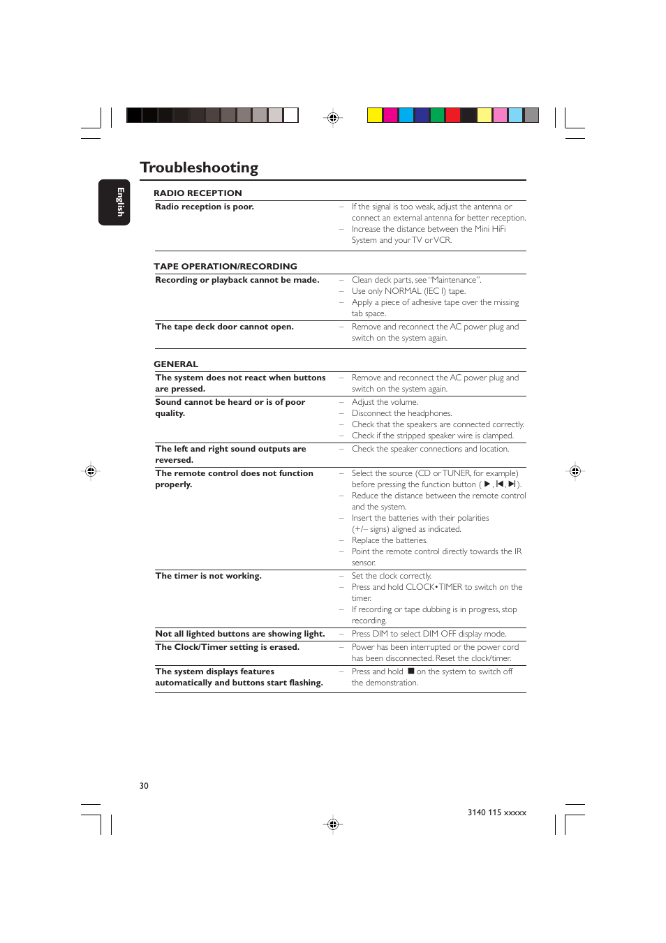 Troubleshooting | Philips FW-C390 User Manual | Page 30 / 30 | Original mode