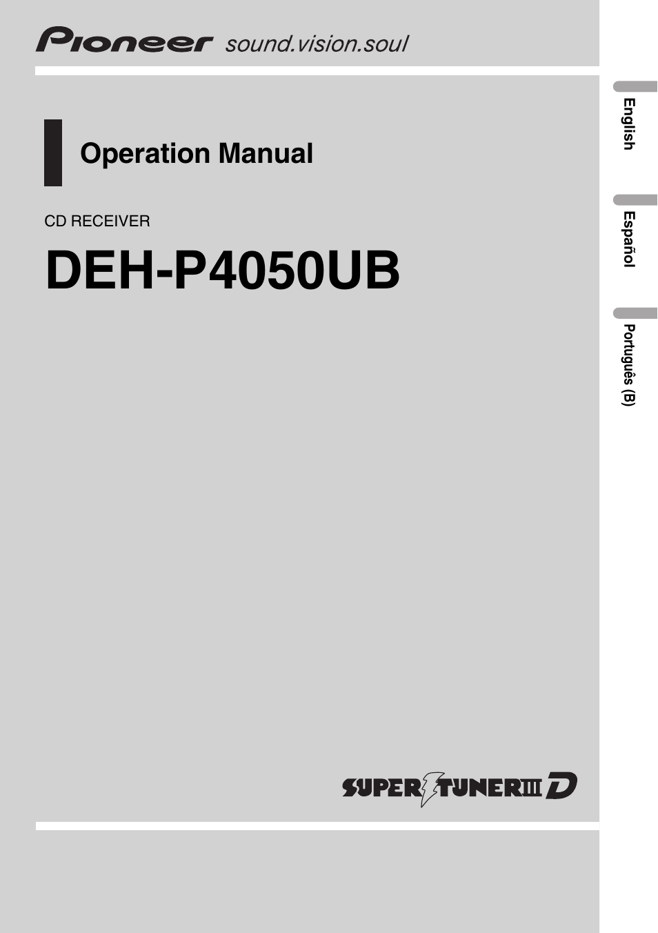 Pioneer DEH-P4050UB User Manual | 167 pages