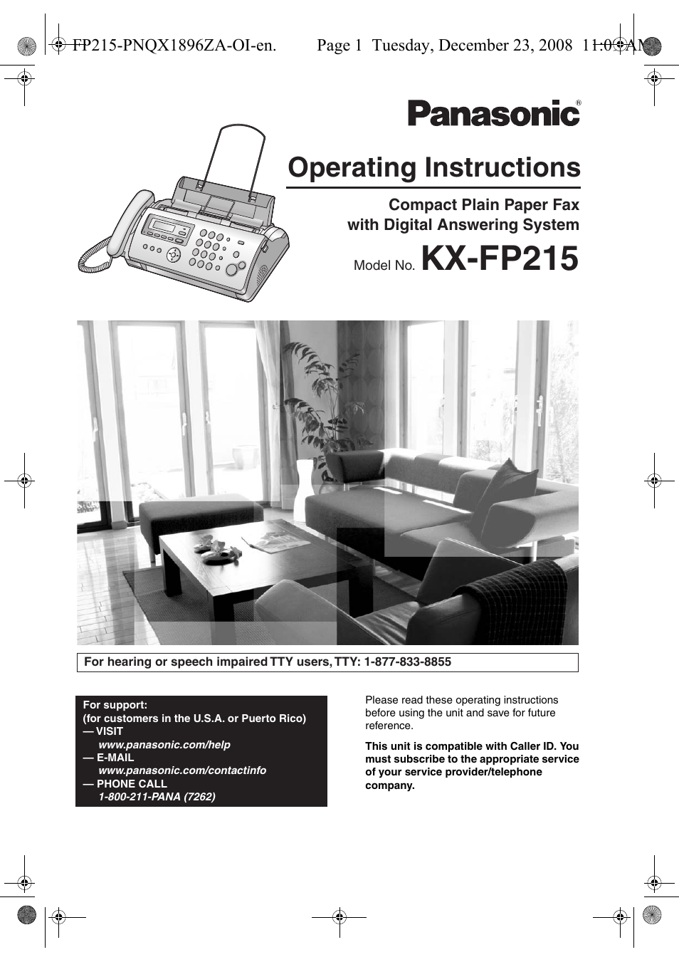 Panasonic KX-FP215 User Manual | 60 pages