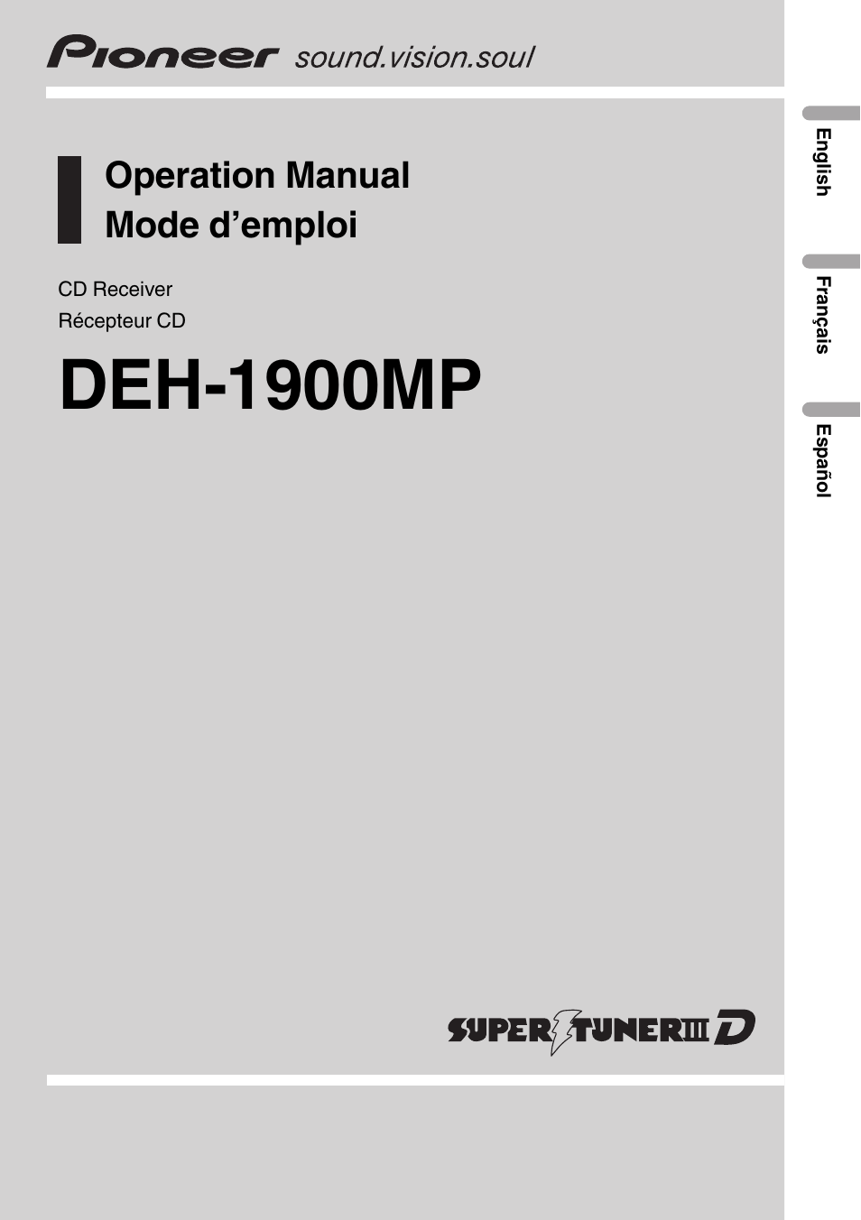 Pioneer DEH-1900MP User Manual | 52 pages