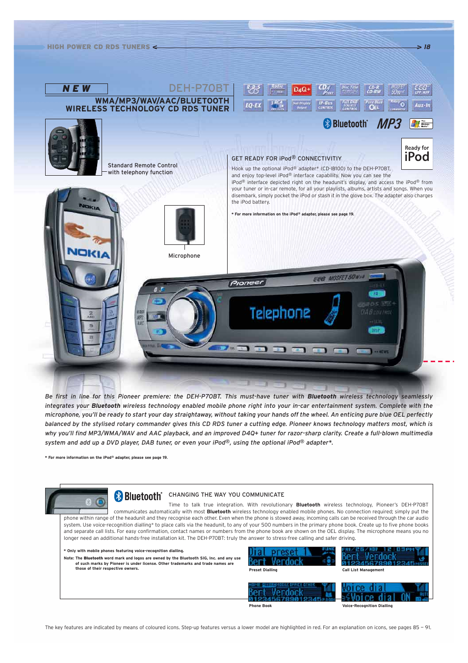 Deh-p70bt, N e w | Pioneer Car CD MP3 Player User Manual | Page 18 / 39 |  Original mode