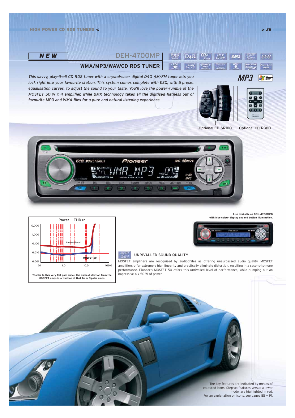 Deh-4700mp, N e w, Wma/mp3/wav/cd rds tuner | Pioneer Car CD MP3 Player  User Manual | Page 26 / 39 | Original mode