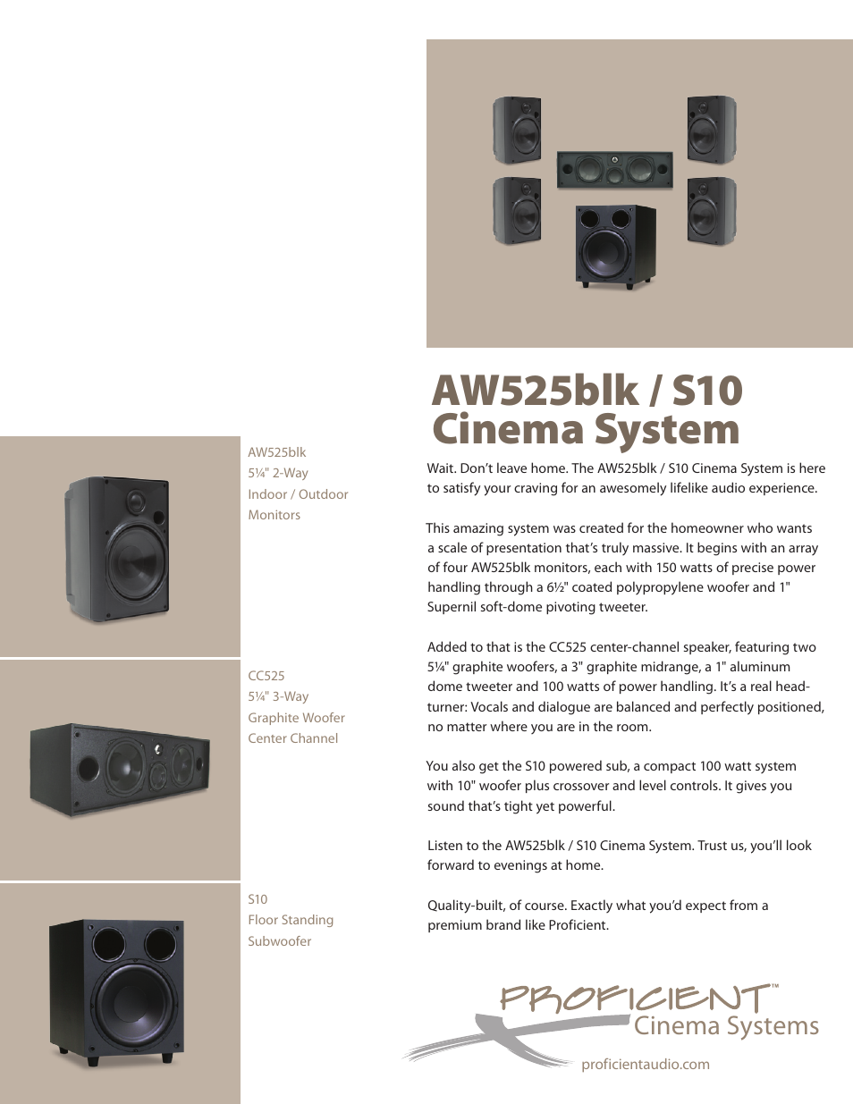 Proficient Audio Systems S10 User Manual | 2 pages