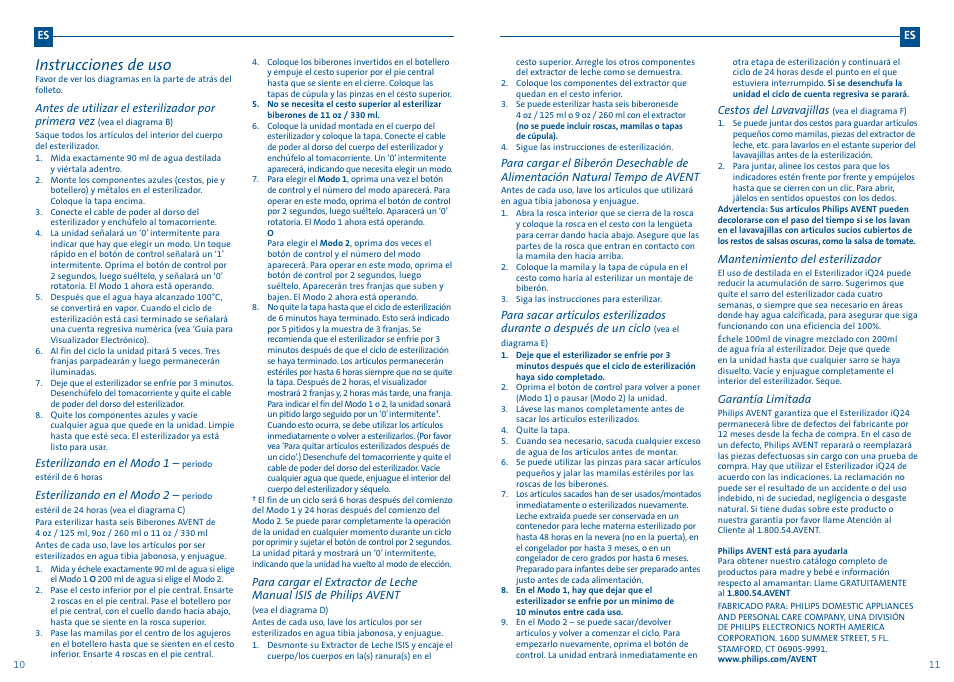 Instrucciones de uso | Philips AVENT iQ24 User Manual | Page 7 / 11