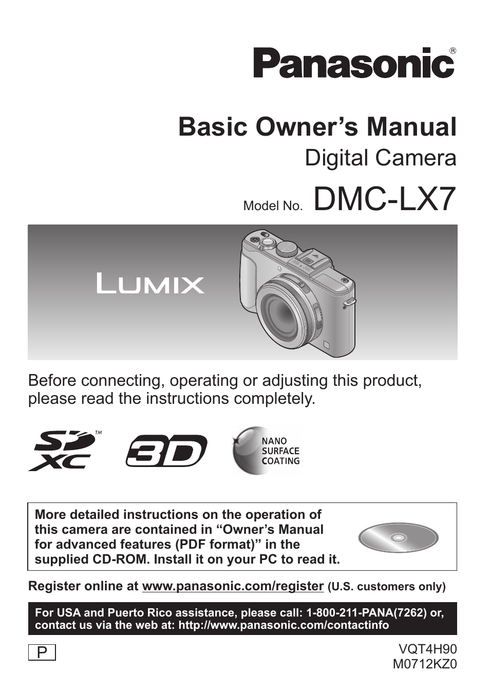 Panasonic DMC-LX7 User Manual | 36 pages | Also for: DMC-LX7K