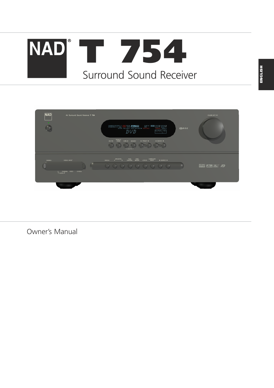 NAD T 754 User Manual | 32 pages