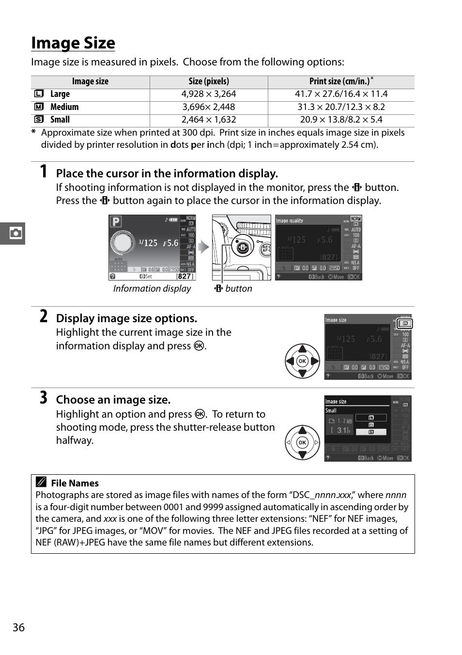 Image size | Nikon D5100 User Manual | Page 44 / 92