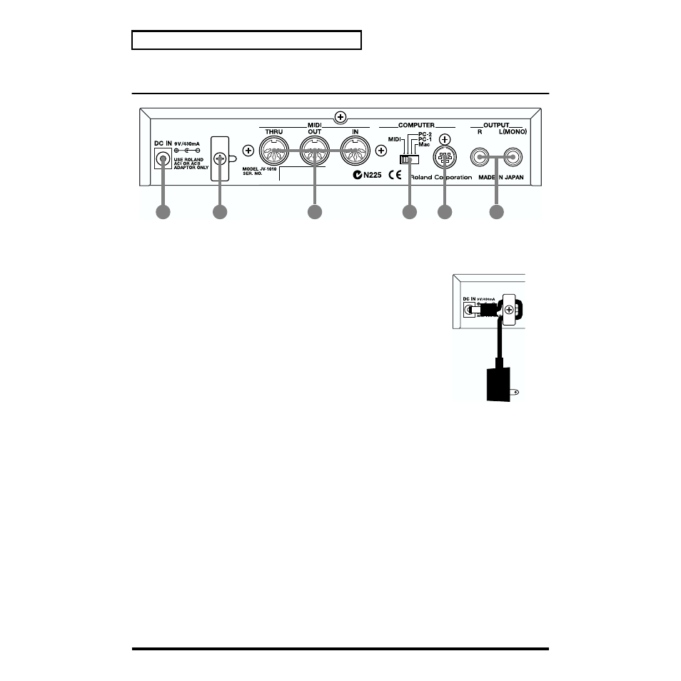 Rear panel | Roland JV-1010 User Manual | Page 12 / 96 | Original mode