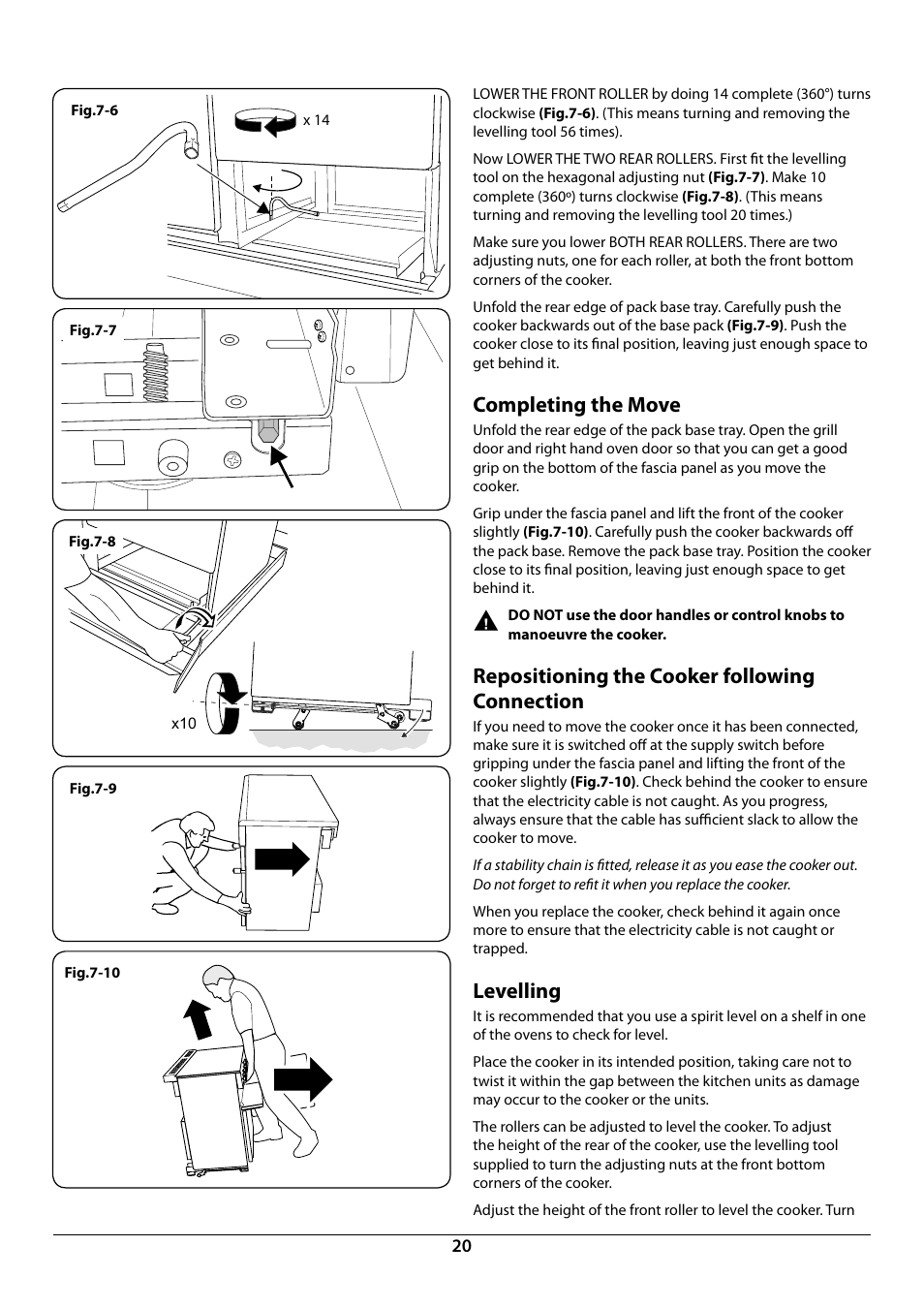 moving a rangemaster cooker