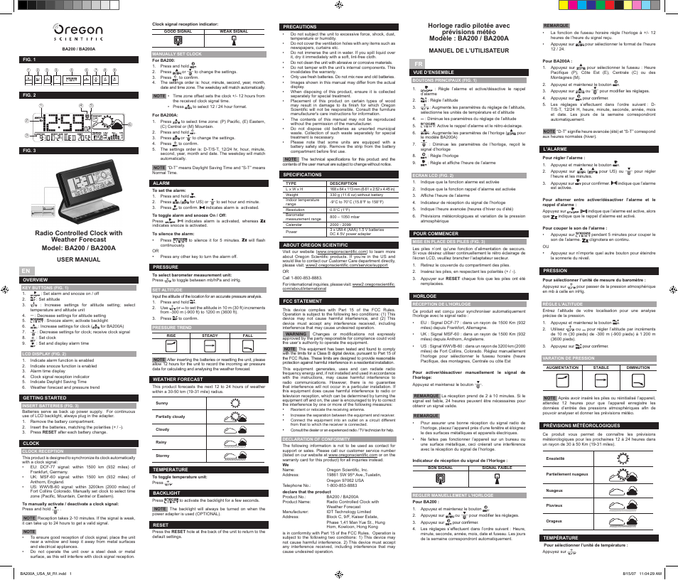 oregon-scientific-ba200-user-manual-2-pages-original-mode-also-for-ba200a