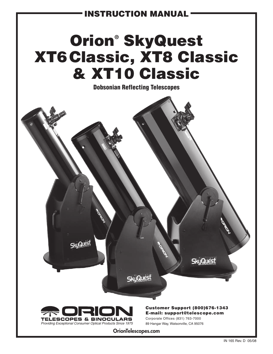 Orion SKYQUEST XT10 CLASSIC User Manual | 18 pages