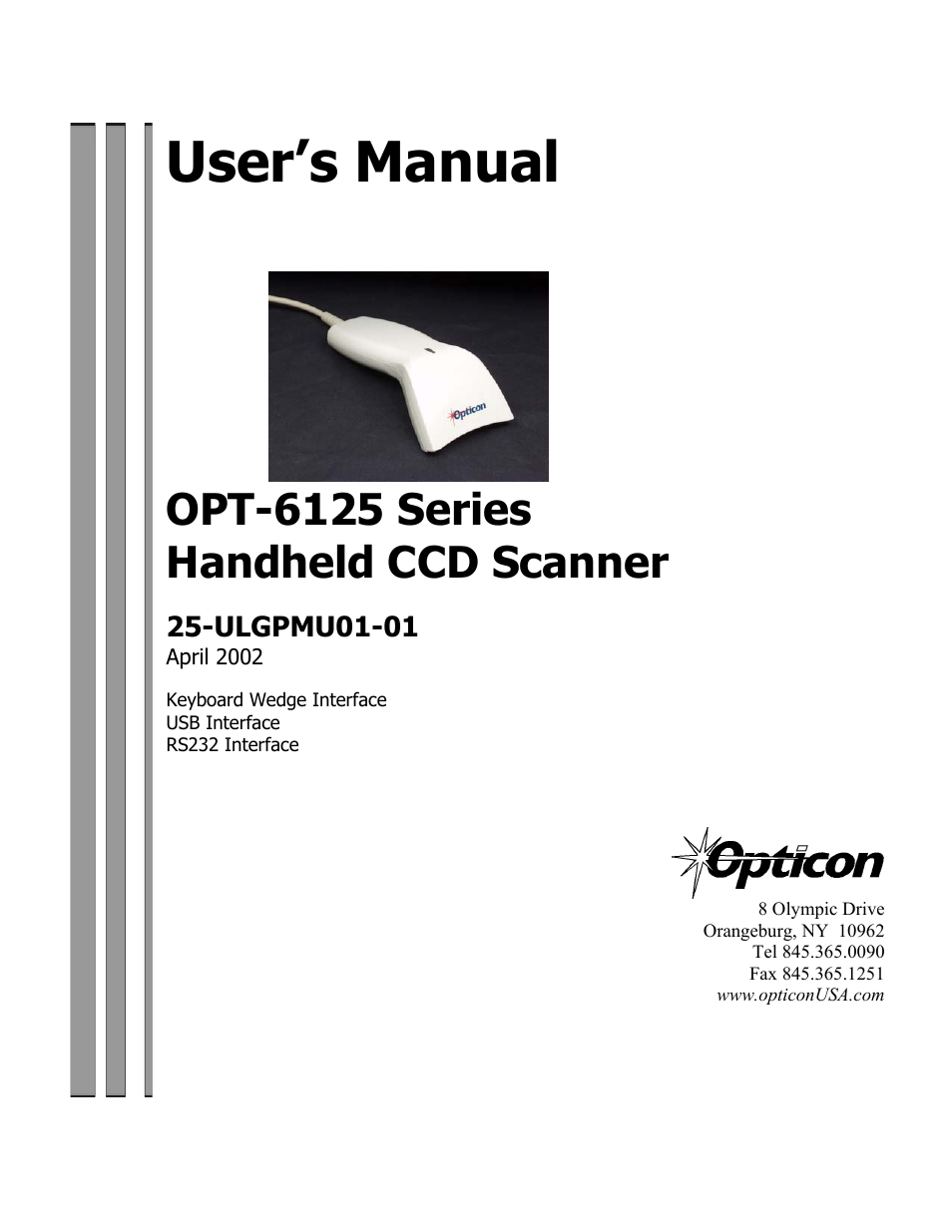 Opticon OPT-6125 User Manual | 65 pages