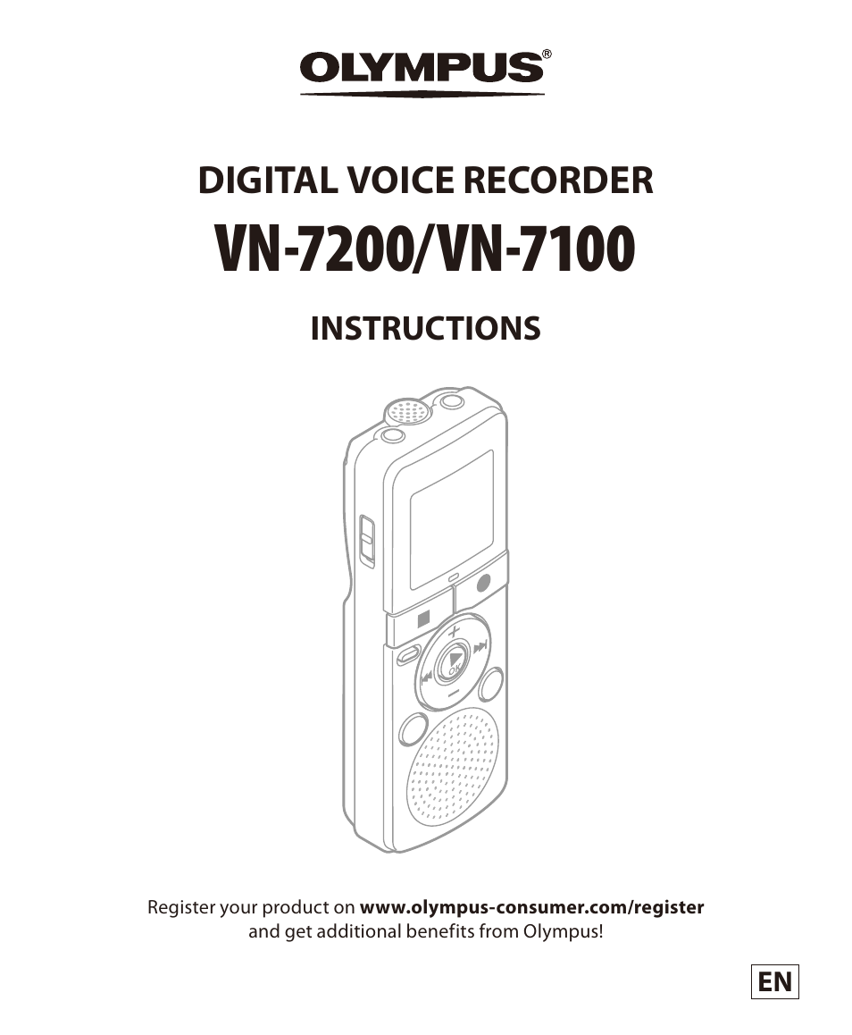 Olympus VN 7200 User Manual | 10 pages | Also for: VN-7100