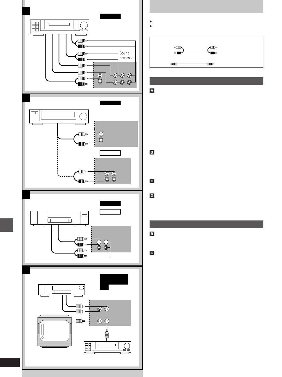 Ba c d, External unit connections, Connections to sc-eh760 | Technics SC- EH560 User Manual | Page 38 / 44 | Original mode